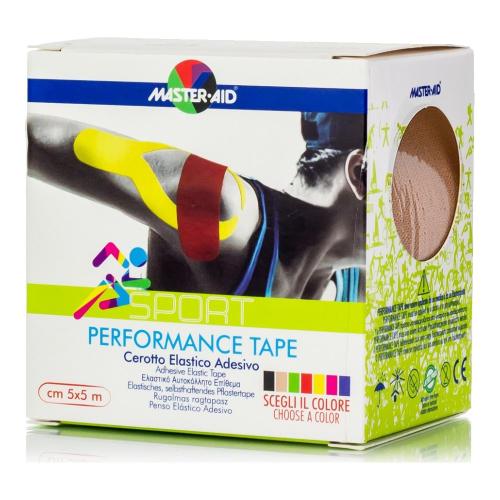 Master Aid Sport Performance Tape Μπεζ Αυτοκόλλητη Ελαστική Ταινία για Επιδέσεις 5mx5cm 1 Τεμάχιο